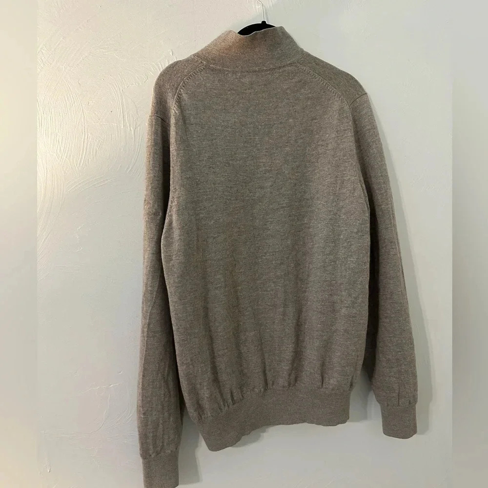 Fairway & Greene Quarter Zip 100% Wool Sweater Size Medium Italian Merino - Picture 2 of 6